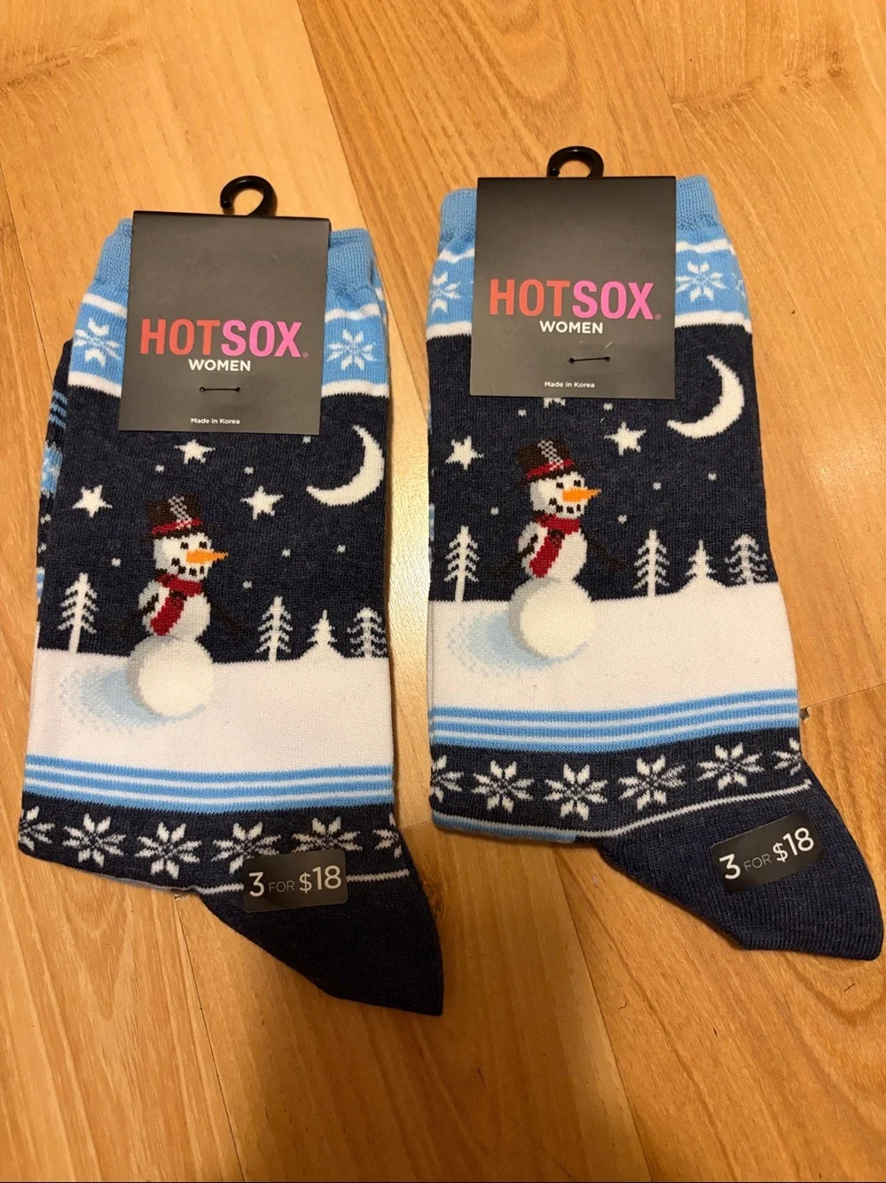 Winter bundle snowman blue socks 2 pair